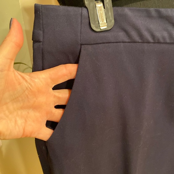 So Slimming Straight-Leg Trousers, navy, Chicos size 1.5=size 10 - Picture 9 of 11